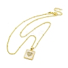 Brass Micro Pave Clear Cubic Zirconia Pendant Necklaces NJEW-C071-05C-G-4