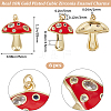 6Pcs Autumn Theme Real 18K Gold Plated Brass Micro Pave Cubic Zirconia Pendants ZIRC-BBC0002-34-2