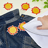 SUPERFINDINGS 8Pcs Sun Iron on Cloth Patches PATC-FH0001-07-3