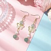 Natural Green Aventurine Butterfly Dangle Earrings EJEW-JE06317-02-1