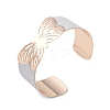 Butterfly Alloy Open Cuff Bangles for Women LS-BJEW-L686-01B-1