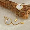 304 Stainless Steel Natural Shell Stud Earrings WG6211B-01-3