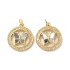 Brass Micro Pave Clear Cubic Zirconia Pendants KK-B083-37D-G-1