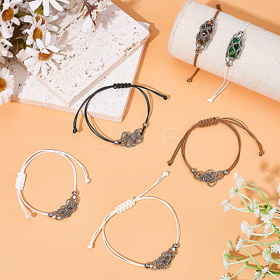 12Pcs 4 Colors 304 Stainless Steel Macrame Pouch Bracelet Making for Stone Holder AJEW-SC0003-01-1