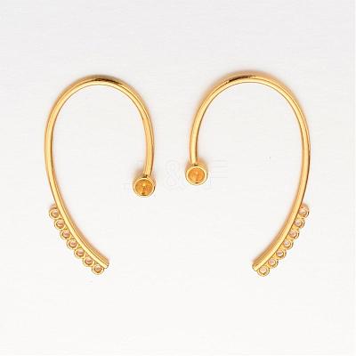 Alloy Cuff Earring Rhinestone Settings KK-M173-02G-1
