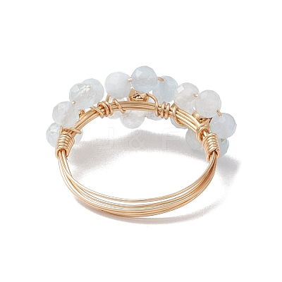 Natural Aquamarine Finger Rings RJEW-TA00198-04-1