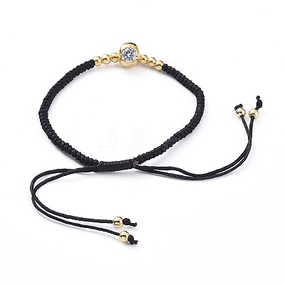 Skull Adjustable Brass Nylon Thread Braided Bracelets BJEW-JB04985-03-1