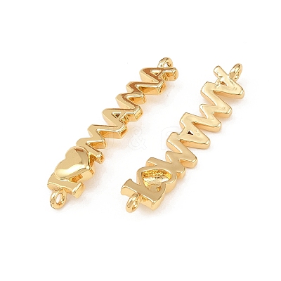 Mother's Day Brass Connector Charms KK-F919-33G-1