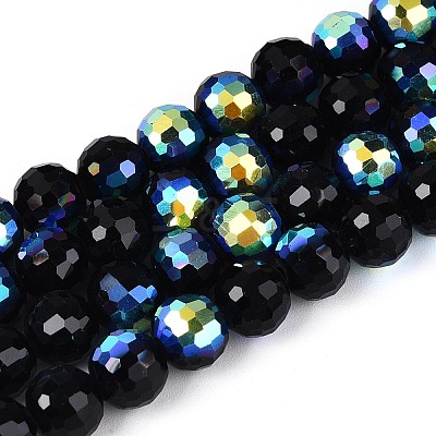 Electroplate Opaque Glass Beads Strands EGLA-N024-01A-A02-1