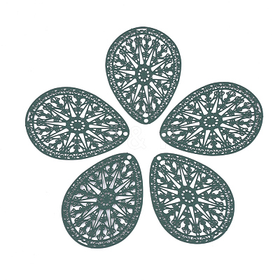 430 Stainless Steel Filigree Pendants X-STAS-S108-16B-1