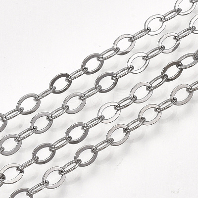 Brass Cable Chain Necklace Making MAK-T006-05B-1