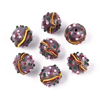 Handmade Lampwork Bumpy Beads LAMP-T022-05A-1