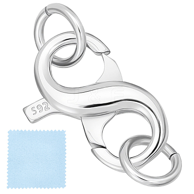 1Pc Sterling Silver Double Opening Lobster Claw Clasps STER-BBC0009-56A-1