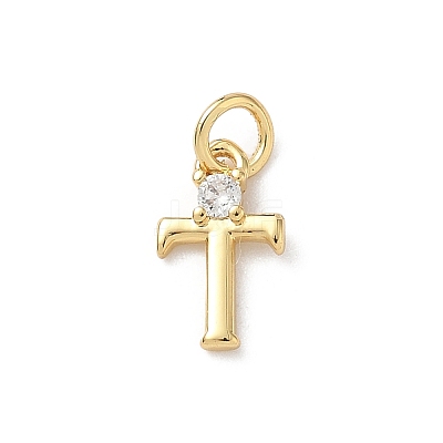 Brass Pave Clear Cubic Zirconia Charms KK-A273-01G-T-1
