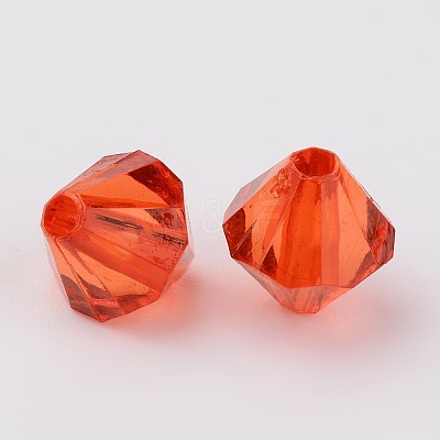 Faceted Bicone Transparent Acrylic Beads X-DBB4mm-84-1