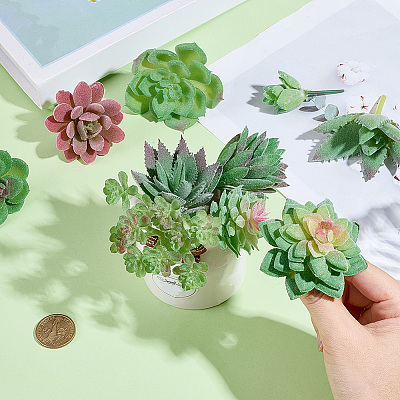 PVC Artificial Succulent Plant AJEW-SP0004-35C-1