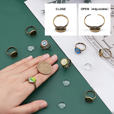 DIY Half Round Adjustable Ring Making Kit DIY-SC0019-86-1
