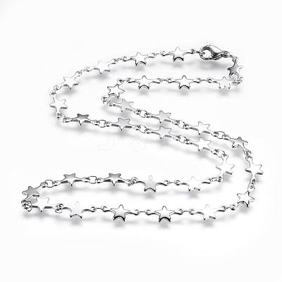 Non-Tarnish 304 Stainless Steel Chain Necklaces STAS-P164-27P-1