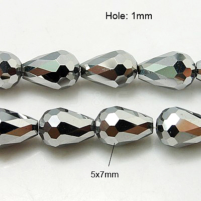 Electroplate Glass Beads Strands EGLA-D017-7x5mm-5-1
