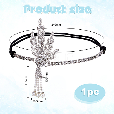 1Pc Zinc Alloy Rhinestone Headbands OHAR-HY0001-03P-1
