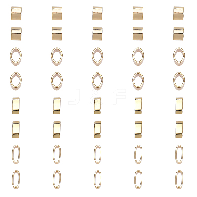 40Pcs 2 Styles Brass Slide Charms/Slider Beads KK-CA0002-08-1