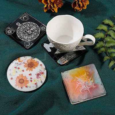 10Pcs 2 Style Coaster Silicone Molds DIY-SZ0002-73-1
