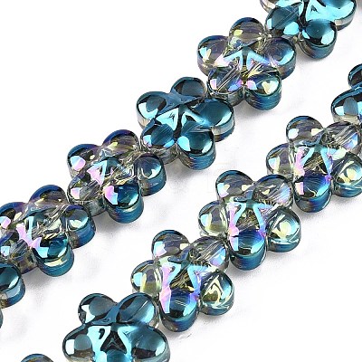 Electroplate Glass Beads Strands EGLA-T028-02N-1