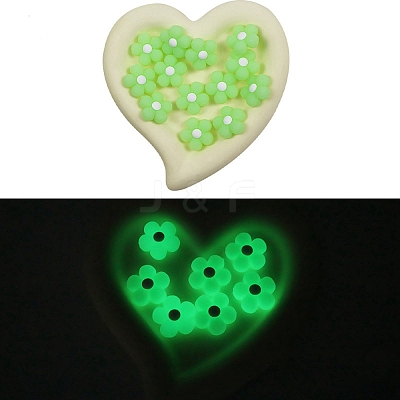 Flower Luminous Silicone Beads SIL-WH0008-37H-1