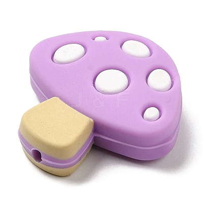 Mushroom Food Grade Eco-Friendly Silicone Focal Beads SIL-Z005-01A-1