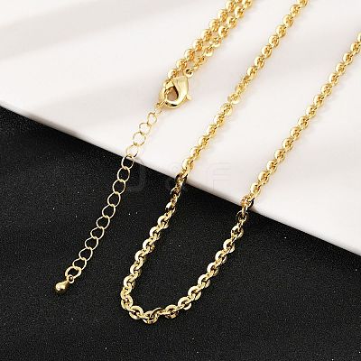3MM Brass Cable Chain Necklaces NJEW-L356-03G-1