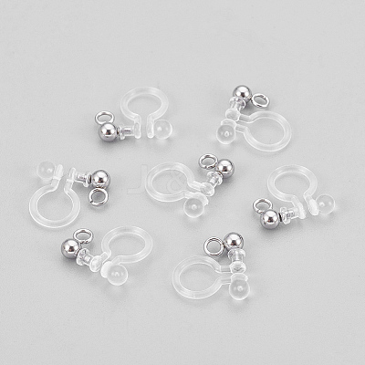 304 Stainless Steel and Plastic Clip-on Earring Findings X-STAS-P208-01P-1