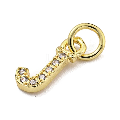 Initial Letter Brass with Cubic Zirconia Charms KK-Q814-26J-G-1