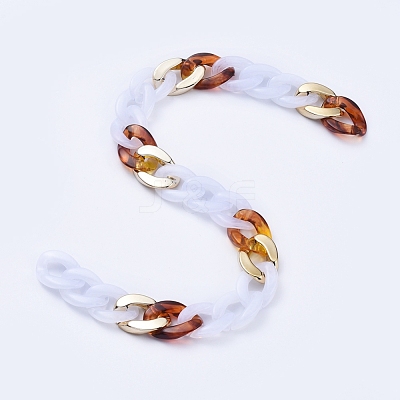 Transparent Acrylic Handmade Curb Chain AJEW-JB00548-05-1
