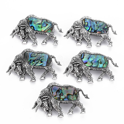 Cow Alloy Brooch PALLOY-N166-002-A02-RS-1