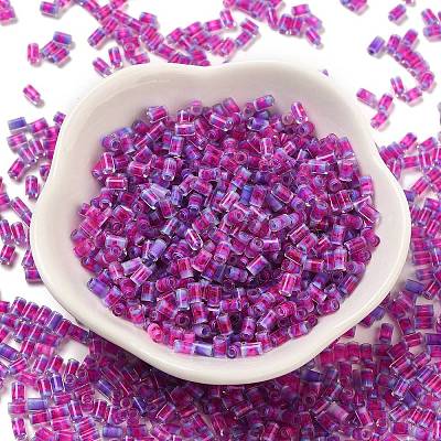 Two Tone Inside Colours Transparent Glass Seed Beads SEED-C004-05H-1
