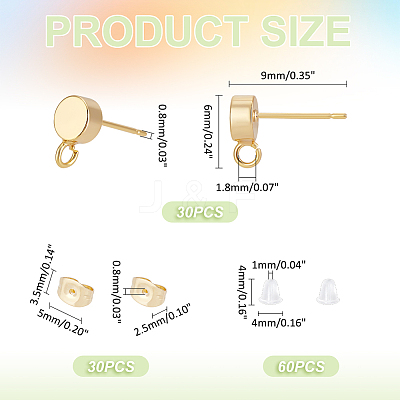 Brass Stud Earring Findings KK-UN0002-79-1