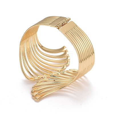 Alloy Hollow Wing Wrap Cuff Bangle BJEW-K223-07LG-1