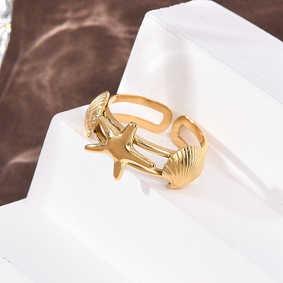 304 Stainless Steel Cuff Open Rings RJEW-C151-03D-G-1