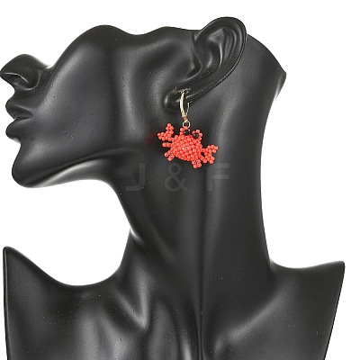 Glass Seed Bead Leverback Dangle Earrings EJEW-MZ00771-1