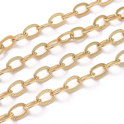 Brass Textured Cable Chains CHC-G005-25G-1