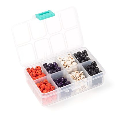 280Pcs 2 Sizes Dyed Synthetic Turquoise Beads G-LS0002-19-1