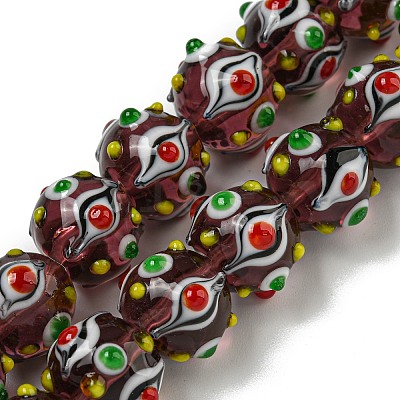 Handmade Lampwork Beads Strands LAMP-N025-05E-1