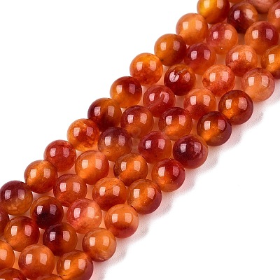 Dyed Natural White Jade Beads Strands G-T138-6mm-210-19-1