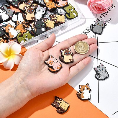 60Pcs 12 Colors Pet Theme PVC Plastic Cabochons FIND-CJ0002-56-1