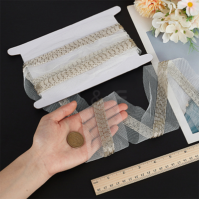 2 Yards 9-Row Glass Seed Beaded Lace Trim OCOR-FG0002-60B-1