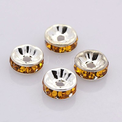 Brass Grade A Rhinestone Spacer Beads RB-A014-Z7mm-17S-1