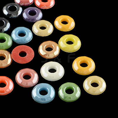 Pearlized Plated Opaque Glass Cabochons PORC-R039-8mm-M-1