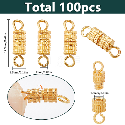 100Pcs Alloy Screw Clasps FIND-SC0012-07G-1
