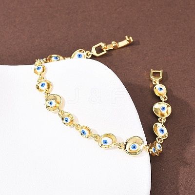 Brass Link Chain Bracelets for Women BJEW-D387-03G-02-1