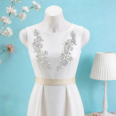 Brass Rhinestone Cloth Patches PATC-WH0031-003S-01-1